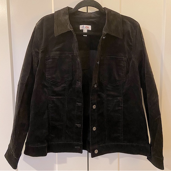 Jackets & Blazers - Denim & Co. black velvet oversized jacket